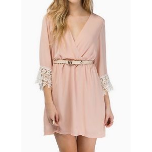 NWOT blush crochet dress